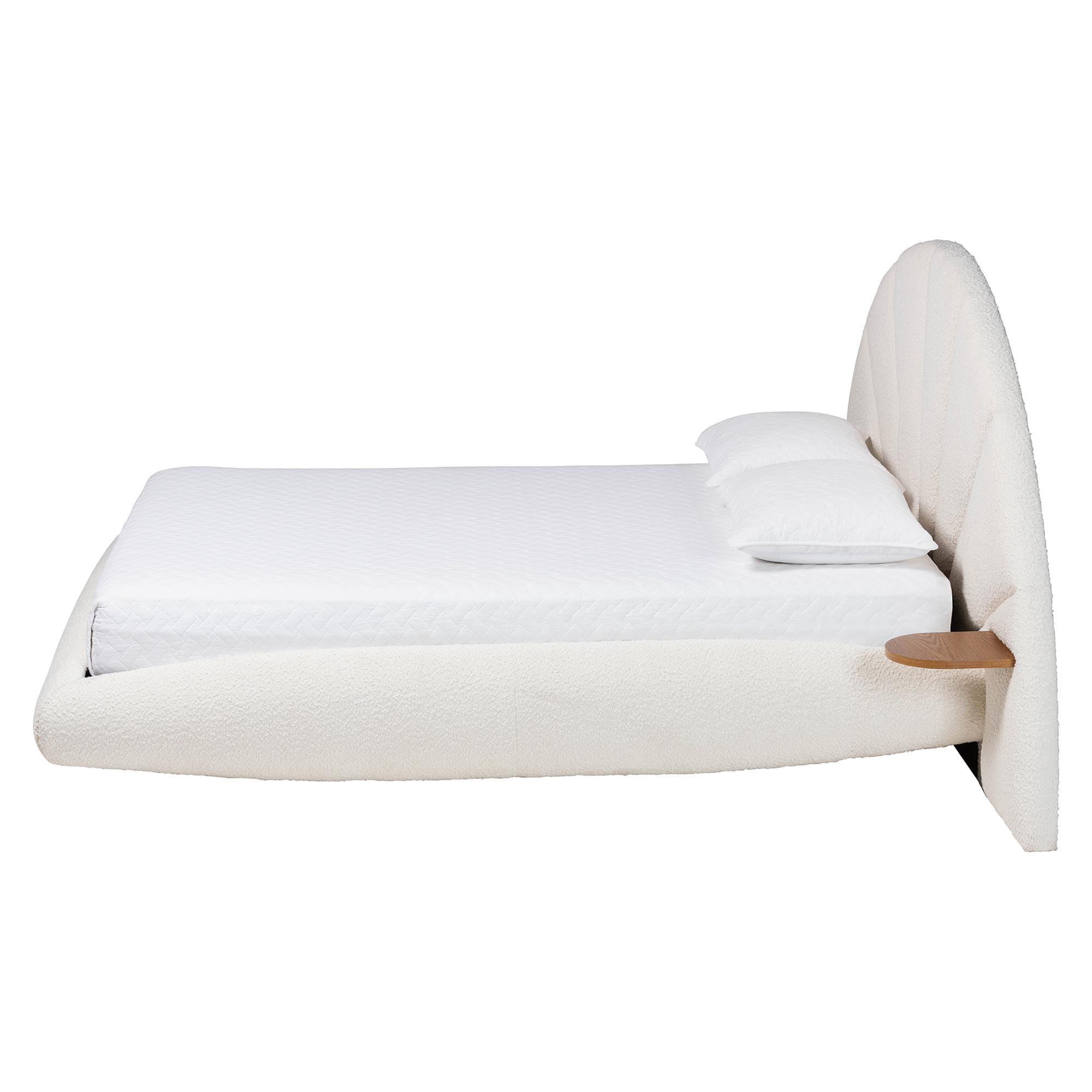 Baxton Studio Cherise Modern Floating Bed, King, Cream