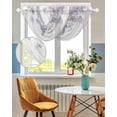 thumbnail image 3 of Waterfall Valances for Windows, Purple Spring Floral Kitchen Sheer Valance Curtains, Summer Botanical Weeping Vintage Rod Pocket Elegant Swag Valances for Living Room Bedroom, 47.2"x38.5", 2 Panel, 3 of 8