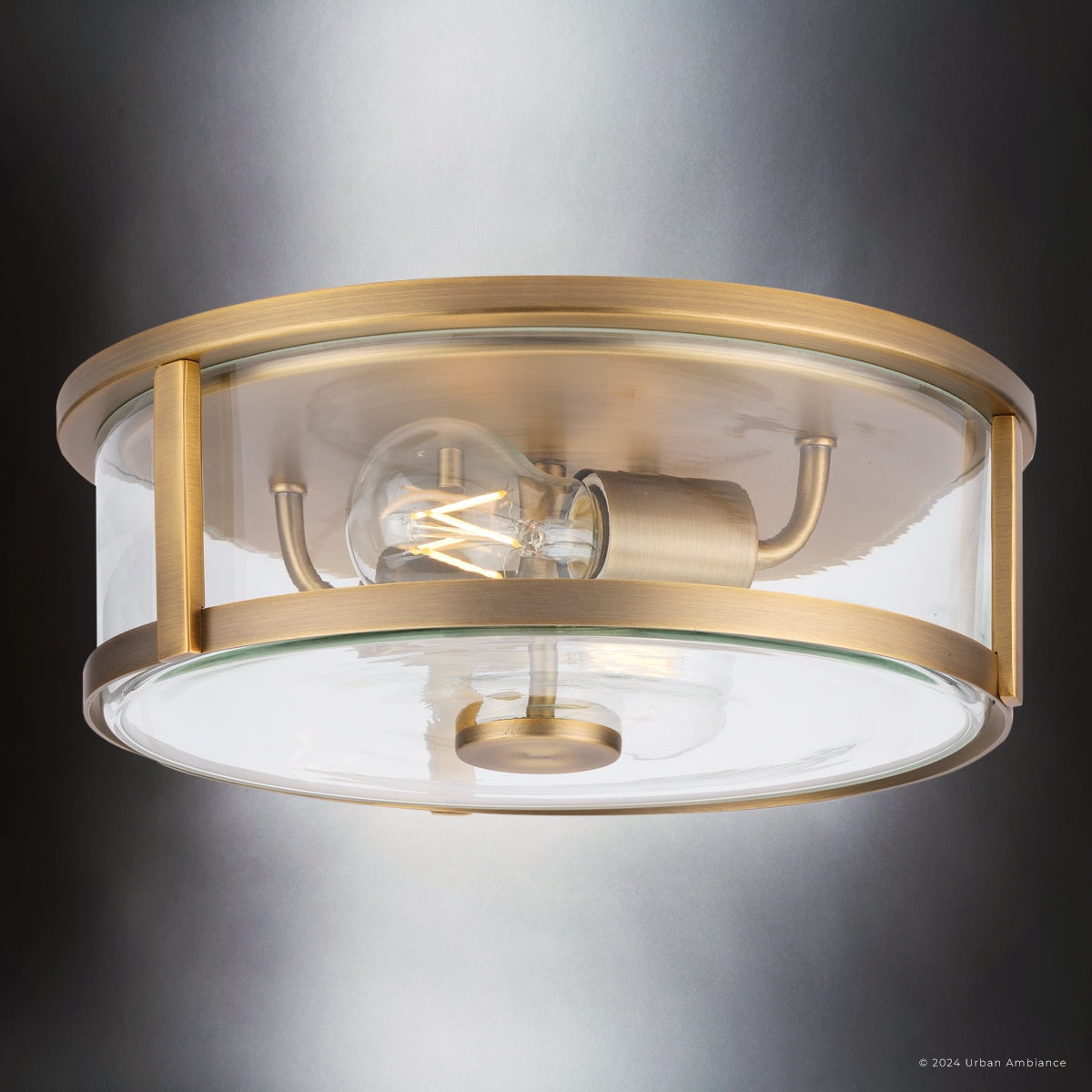 Luxury Modern Farmhouse Ceiling Light, Vintage Brass, UHP4595