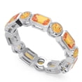 thumbnail image 2 of Diamond-Capitals 5.00 Ct Beautiful Emerald Cut Citrine Gemstone Proposal Eternity Bands for her Solid 18K White Gold Size 10.5, 2 of 8