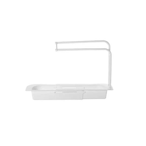 Kitchen Sink Rack Shelf Sponge Drain Expandable Storage Basket Holder White