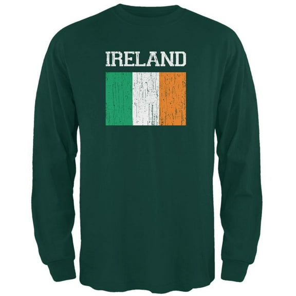 World Cup Distressed Flag Ireland Forest Adult Long Sleeve T-Shirt