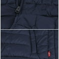 thumbnail image 3 of Levi's Men's Puffer Embroidered Logo Hood Quilted Packable Zipper Red Tab Jacket (Blue- S), 3 of 3