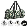 thumbnail image 3 of Zufioo White Daisies and Bee Print Round Sports Travel Duffel Bag, Airplane Weekender Bag, Waterproof Gym Backpack, Unisex, 3 of 6