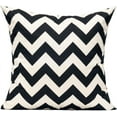 thumbnail image 5 of 20x20 Black Beige Throw Pillow Covers Cases Modern Geometric Outdoor Decorative Accent Cushion Suqare Cotton Linen Set of 4 for Sofa Paito Couch Bed Room, Striped Zig Zag, 5 of 5