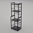 thumbnail image 2 of Librería de 4 Niveles Negro Estante de viento industrial minimalista Estructura metálica, 2 of 7