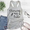 thumbnail image 2 of Growing My Tribe Tank Top, Ladies Racerback Tank Top, Pregnancy Tank, New Mom Tank, Baby Announcement Tank, Silver Gray, Large, 2 of 3