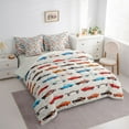 thumbnail image 3 of Castle Fairy Cartoon Car Boy Twin Bedding Sets 7-Piece,Car Theme Bedding Comforter Set Microfiber,Transportation Theme Breathable Sheet Sets,Super Cozy Room Decor,Reversible, 3 of 8