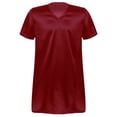 thumbnail image 2 of YONGHS Mens Silk Satin Nightshirt Sleepwear Short Sleeve Pajamas Nightgown for Sleeping Burgundy XXL, 2 of 6