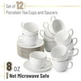 thumbnail image 2 of BTaT- Tea Cups and Saucers with Gold Trim, Set of 12, 8oz, White Porcelain Tea Cups, 2 of 7