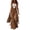 Brown, variant on Cargo Jumpsuit Sleeveless Wide Leg Cargo Jumpsuit Adjustable Straps Front Button Closure Edge Details Multiple Pockets Suede One-Piece Jumpsuit
