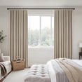 thumbnail image 2 of Sand Pinch Pleated 100% Blackout Linen Curtains 108 Inch Long 2 Panels Set, Black Out Memory Trained Pleat Curtains Light Blocking Room Darkening Drapes for Bedroom Living Room Window, 2 of 9