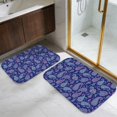 thumbnail image 5 of Paisley and Floral Blue Pattern Bath Mat Set Of 2,Non-Slip Rug for Bathroom,Kitchen,Bedroom,Entrance, 30x17 and 23.5x15.7 Inches, 5 of 5