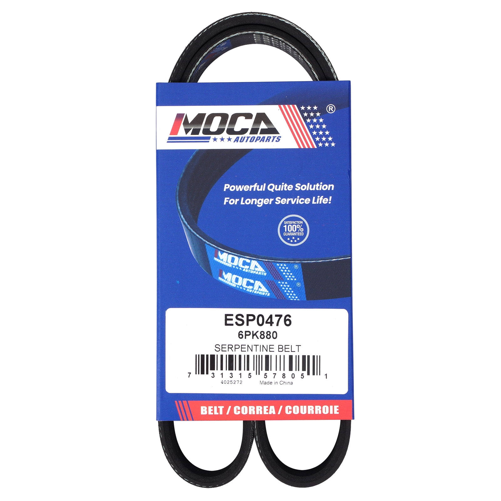 MOCA AUTOPARTS 2Pcs 4PK880 6PK1040 EPDM Serpentine Drive Belt Set