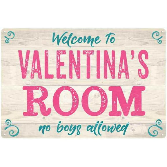 VALENTINA'S Room Kids Bedroom Sign Gift 8x12 Metal Sign 108120089094