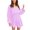 Purple, variant on cyber and Monday Deals Clearance BUIgtTklOP Fall and Winter Dresses for Women 2023 Clearance Women's Long Sleeved Lantern Sleeve V-neck Button Ruffle Layered Color Mini Dress