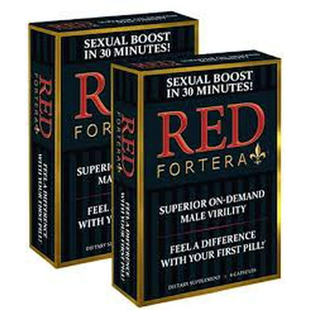 Male Virility Pills (2 Boxes Red Fortera Superior On-Demand Male Virility - Energy & Performance Booster (Includes 4 Capsules per)