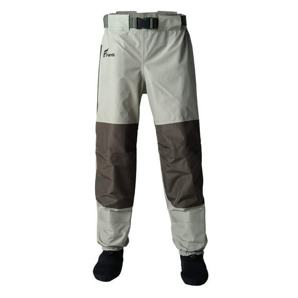 8 Fans Mens Womens Fishing Waist Waders - 3-Ply Durable Breathable and Waterproof with Neoprene Stocking Foot Insulated Waist Waders for Duck Hunting, Fly Fishing, Kayaking