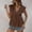 *Coffee, variant on Women's Cute V Neck Lace Trimmed Flutter Sleeve Peplum Blouse,Casual Loose Fit Solid Color Shirt Top White,Women's Plus L