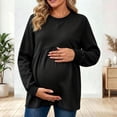 thumbnail image 3 of akafmk Women's Maternity Tops Long Sleeve Crewneck Sweatshirt Solid Color Soft Pregnancy Shirts Pullover Fall Winter Maternity Clothes, Size XXXL, 3 of 7