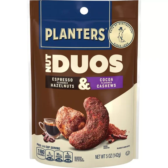 Planters Duos Espresso Flavored Hazelnuts & Cocoa Flavored Cashews