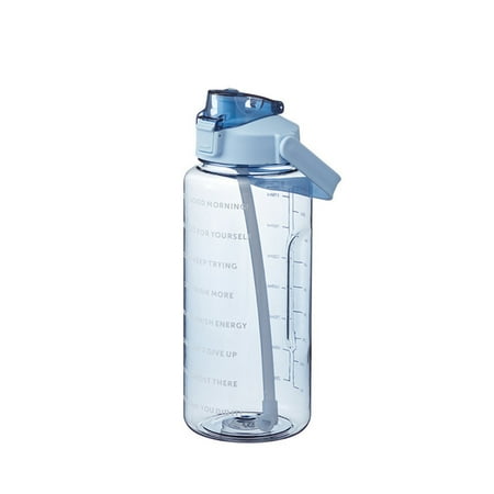 Straw Water Bottle Water Bottle Gym Clear Water Bottle Water BottlewithHandleandStraw Water Bottle Lid Motivational Water Bottle Leak Proof 68Oz Hydration Blue 1 Pc
