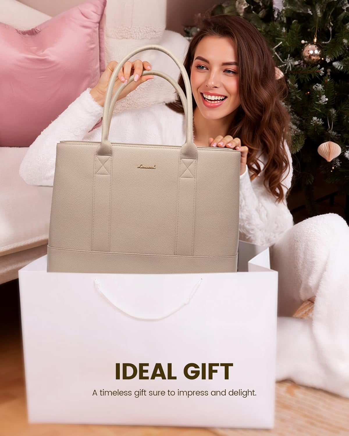 LOVEVOOK Laptop Bag for Women, Computer Work Tote Bag, Business Shoulder Handbag, Office Briefcase for Gift, Travel, Teacher
