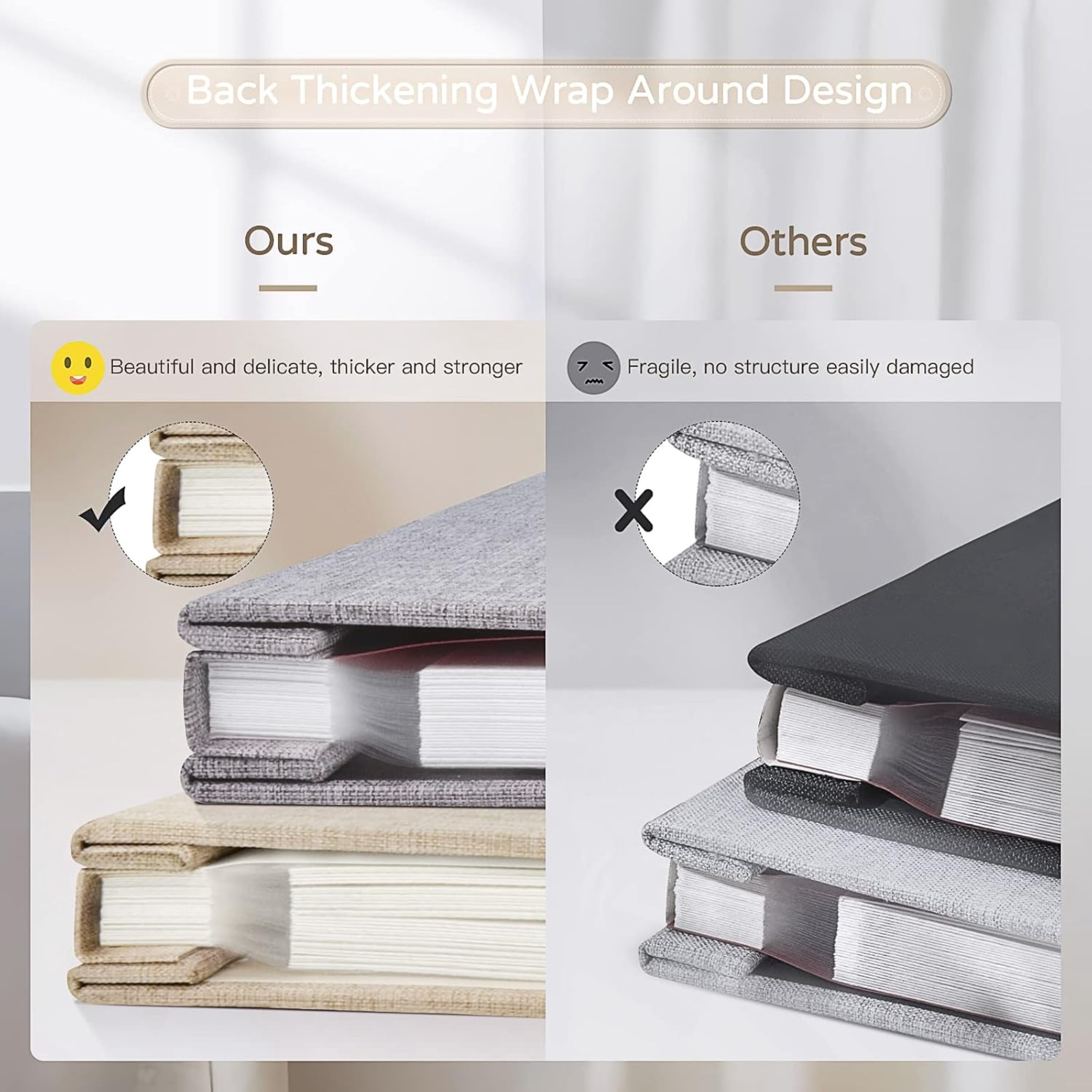 Large Photo Album Self Adhesive 4x6 5x7 8x10 Scrapbook Album DIY Picture Book, Gifts for Mom, Family Baby and Wedding, with Metal Pen and Plastic Board