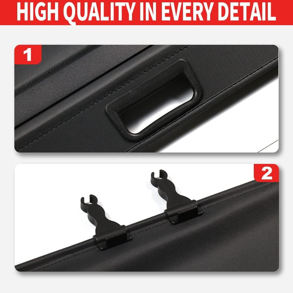 Fit 2010-2015 Lexus RX350 Retractable Cargo Cover for 2010 2011 2012 2013 2014 2015 Lexus RX350 SUV Accessory Rear Trunk Privacy Shield Shade, Black