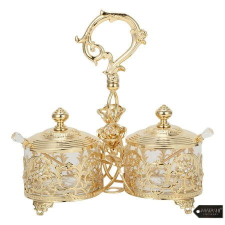 UPC: 0610370139516 | Matashi 24K Gold Plated Crystal Studded Candy Dish / Salt Holder Gift for Christmas Weddings Gift for Mom Wife