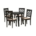 thumbnail image 2 of Baxton Studio Thea Modern Beige Fabric and Dark Brown Finished Wood 5-Piece Dining Set, 2 of 7