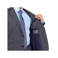 thumbnail image 3 of Arthur Black Slim Fit Gray Glen Plaid Zignone Worsted Wool Suit, 3 of 7