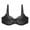 Black, variant on Plus Size Women Lace Gather Push Up Bra Underwire Embroidery Floral Adjustable Straps D-cup Bra 34-46