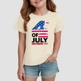 thumbnail image 2 of alcepopk Girls 4th of July T-Shirts Kids American Flag T-Shirt Boys Patriotic Short Sleeve Tees Summer Top Clothes(Beige,7-8 Years), 2 of 4