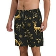 thumbnail image 2 of Bixox Men's Christmas Gold Deers1 printing Casual Classic Fit Short Summer Beach Shorts, 2 of 6