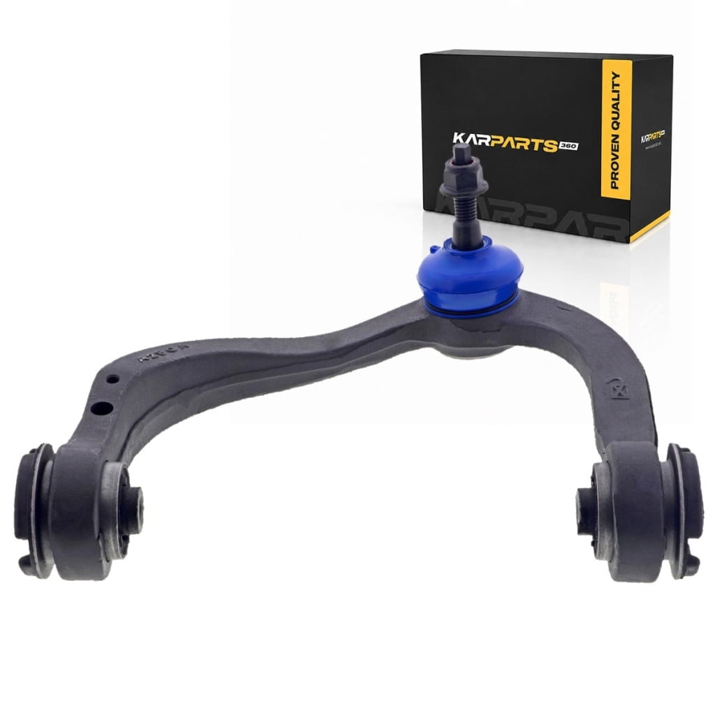 KarParts360 For Ford Expedition 2006-2022 Control Arm and Ball Joint | Sintered Metal Bearing | Blue Boot | Threaded Ball Joint Stud | Black Control Arm | Rubber Bushing