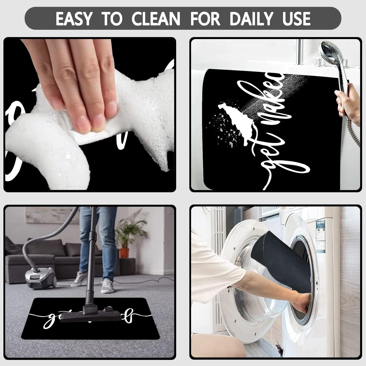 Get Naked Bath Mat,Funny Modern Bathroom Decor Black and White Quick Dry Absorbent Non-Slip Bathroom Rugs Thin fit Under Door Bathroom Floor Mats for Bathtub, Shower Room, Sink