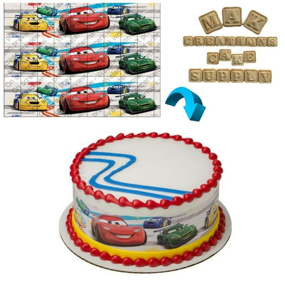 Disney Cars Lighting McQueen Edible Cake Strips