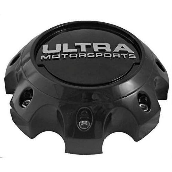 Ultra Motorsports 6 Lug Gloss Black Wheel Center Cap (Qty 4) Pn: 89-9765BK