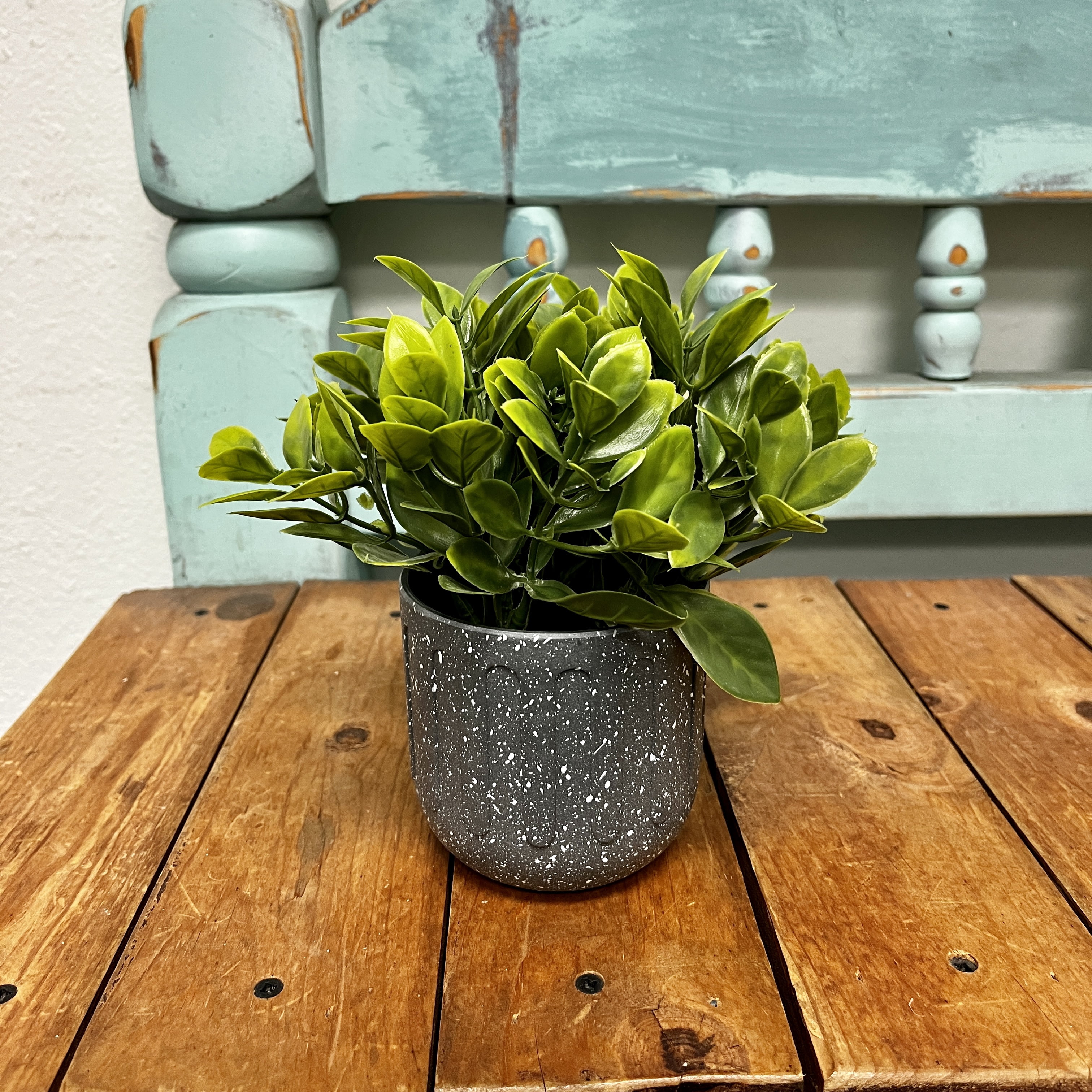 Nature's Mark 7.5”H Artificial Greenery Plant in Gray Plastic Pot