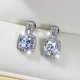 thumbnail image 4 of Pendientes clásicos para niñas con cristal plateado, delicados pendientes de zirconia cúbica grande para mujer, 4 of 8