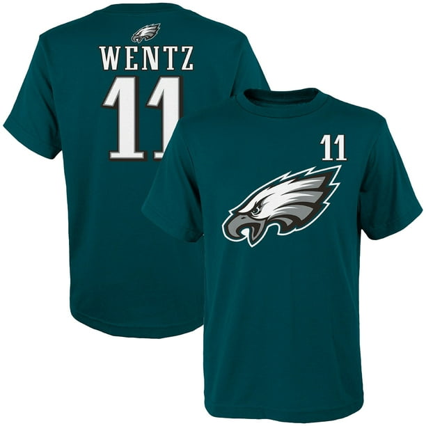 Outerstuff - Youth Carson Wentz Midnight Green Philadelphia Eagles Player Name & Number T-Shirt