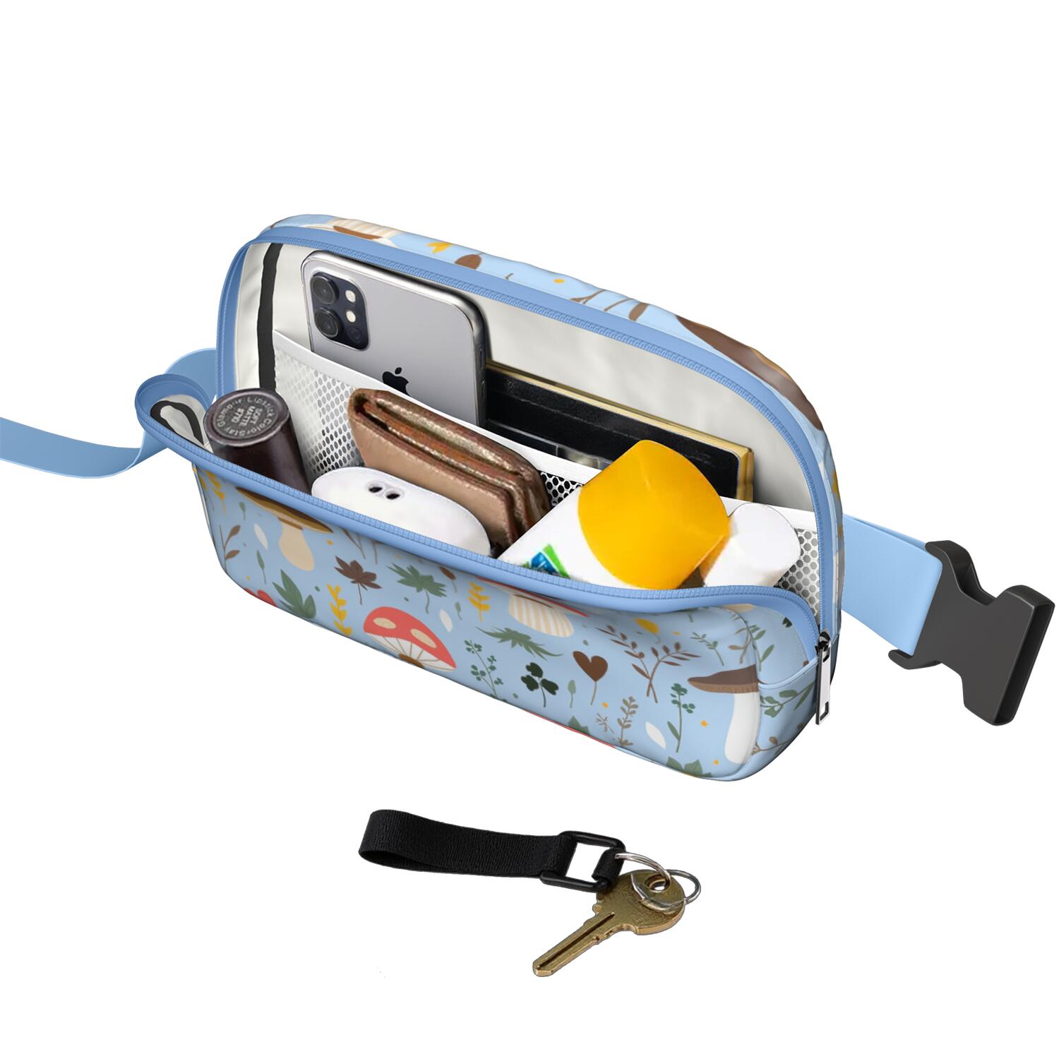 Waist Bag for Men&Women HandsFree Running Belt for Jogging with Adjustable Strap for Casual Running Hiking Cycling Mushroom Sporty Waist Pack