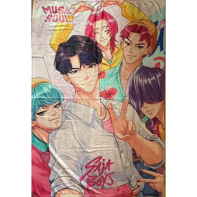 Exclusiva! Cobija Frazada Ultra Suave Saja Boys K-Pop Demon Hunters Chicos