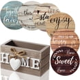 thumbnail image 1 of Juego de 6 posavasos Queekay en forma de corazón de madera con soporte para bebidas, 1 of 6