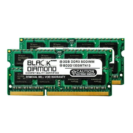 4GB 2X2GB RAM Memory for Apple Mac mini (MC815LL/A) 2.3GHz Dual-Core Intel Core i5 DDR3 SO-DIMM 204pin PC3-10600 1333MHz Black Diamond Memory Module