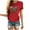 Red, variant on Soki Women's Casual Tops Leopard Print Round Neck Short Sleeve T-Shirt