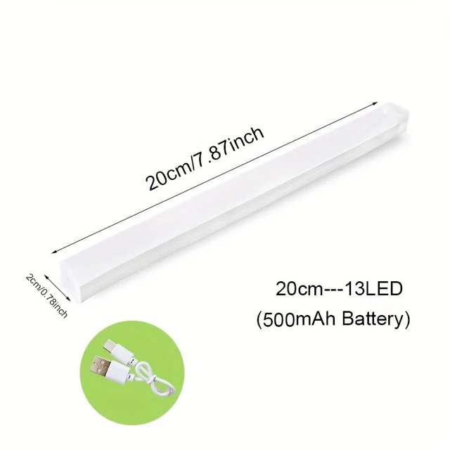 Night Light Led Light Under Cabinet Light Motion Sensor Closet Light Cabinet USB Rechargeable Kitchen Lighting Lamp Cuboid 20cm Warm White 3000K