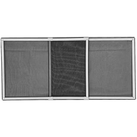 GOODVIEW Expanded Window Screen H:19.7”(50cm) by L: 27.56”-52.6" (70-133.5cm) OR Convert H:27.56"(70cm) by L: 19.7"-36.22"(50-92cm)2 Way Adjustable Design White Aluminum Alloy Frame Black Fiberglass