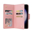 thumbnail image 3 of Allytech Samsung Galaxy S23 FE Wallet Case with Zipper Pocket, Luxury PU Leather Flip Cover with Card Slots & Wrist Strap, Shockproof Kickstand Magnetic Buckle Protective Case for Women Men, Rosegold, 3 of 15